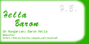 hella baron business card